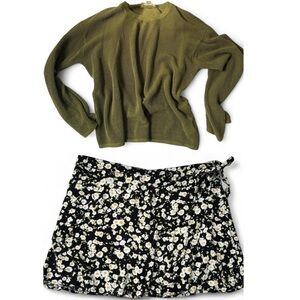 BUNDLE DEAL! 90s-Inspired Grunge Indie Sweater & Skirt Bundle - Size Large